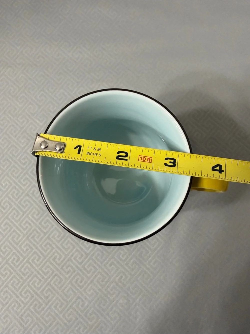 Porcelain Tea Cup Set Lid Saucer and Infuser Chinese Dragon Motif Yellow & Green